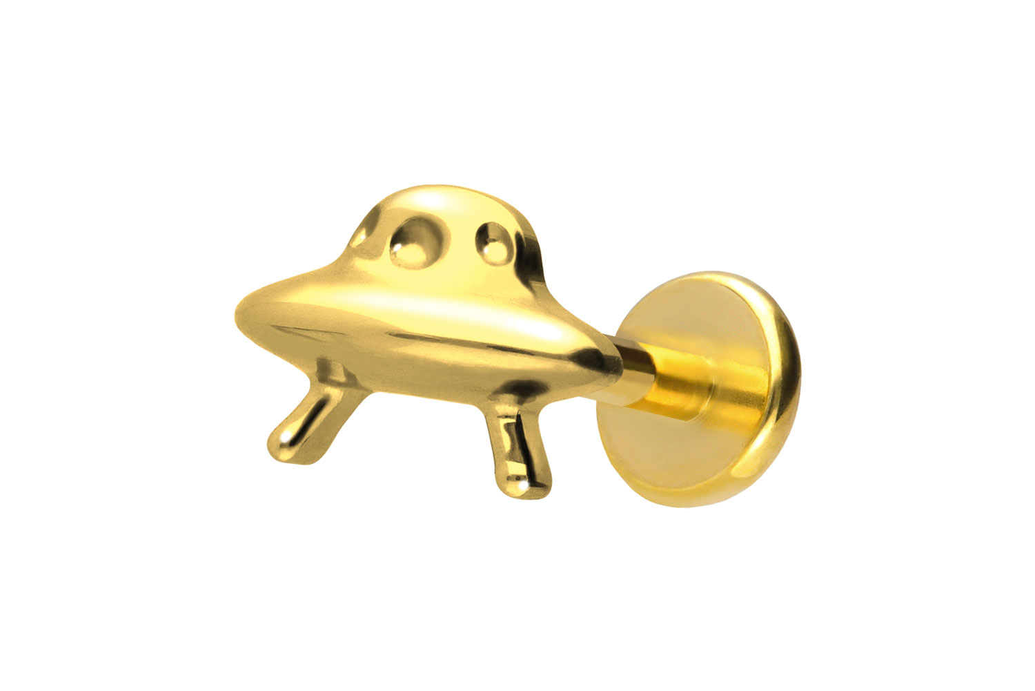 Titan Labret Piercing mit Push Fit UFO